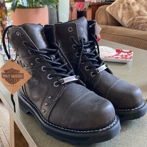 Harley Davidson leather boots.